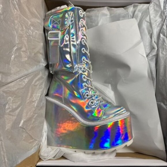Holographic Platform Boots - Size 6 - YRU - NEW IN BOX - Picture 2 of 11